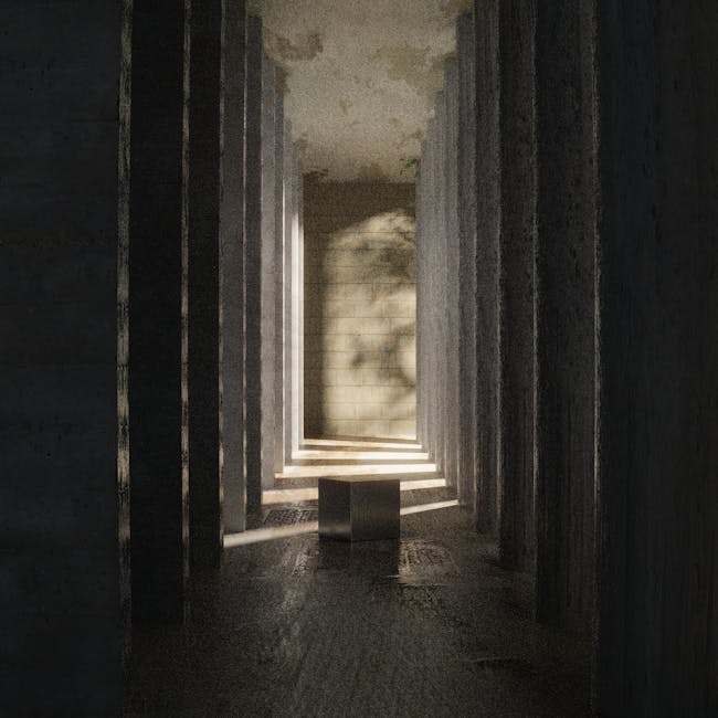 Structural architectural columns representing foundation